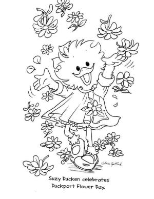 Ördek boyama sayfası,  coloring page, Mutlu Suzy Ördek, 