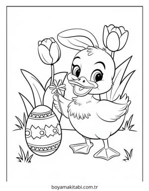 Ördek boyama sayfası – eğitici aktivite, yaratıcılık