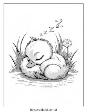 Ördek boyama sayfası – boyama etkinliği, çocuk aktivitesi