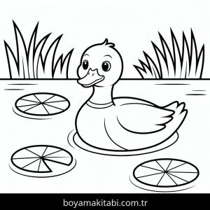 Ördek boyama sayfası – ücretsiz yazdır, boyama etkinliği