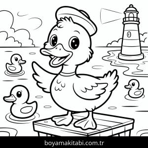 Ördek boyama sayfası – yaratıcılık, eğlenceli etkinlik