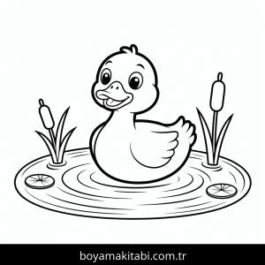 Ördek boyama sayfası – yaratıcılığı geliştirir, keyifli zaman