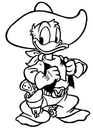 Ördek boyama sayfası,  coloring page, Sevimli bir Donald ördeği, 