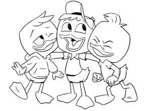 Ördek boyama sayfası,  coloring page, Ducktales’den Mutlu Ördekler, 