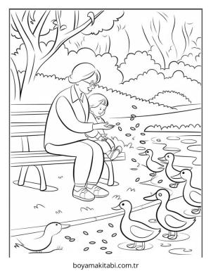 Ördek boyama sayfası – boyama çalışması, yaratıcılığı geliştirir