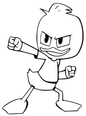 Ördek boyama sayfası,  coloring page, Ducktales’den Dewey ördeği, 