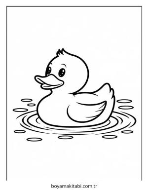 Ördek boyama sayfası – çocuklar için, çizgi film temalı