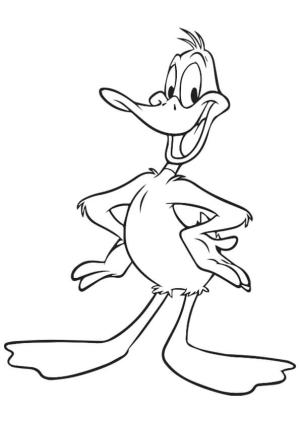 Ördek boyama sayfası,  coloring page, Mutlu Daffy Ördek, 