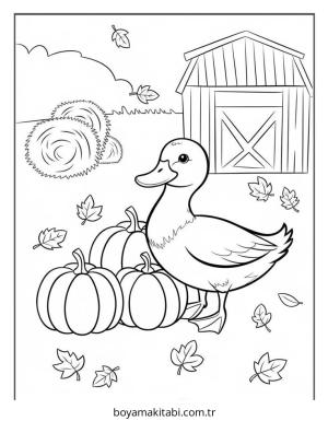 Ördek boyama sayfası – sanatsal çalışma, çocuklar için