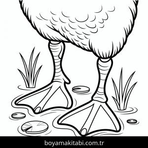 Ördek boyama sayfası – sevimli karakter, sanatsal çalışma