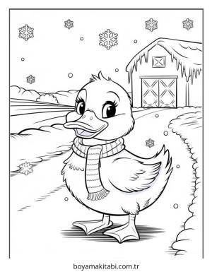 Ördek boyama sayfası – okul öncesi, evde etkinlik