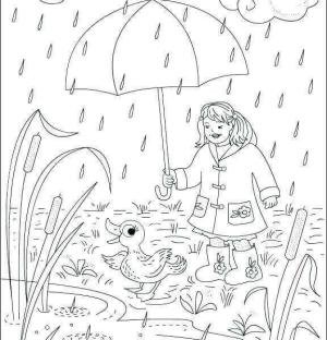 Ördek boyama sayfası,  coloring page, Kız ve ördek, 