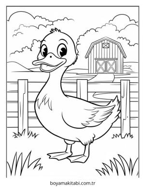 Ördek boyama sayfası – evde etkinlik, ücretsiz yazdır