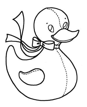 Ördek boyama sayfası,  coloring page, Sevimli Ördek Oyuncak, 