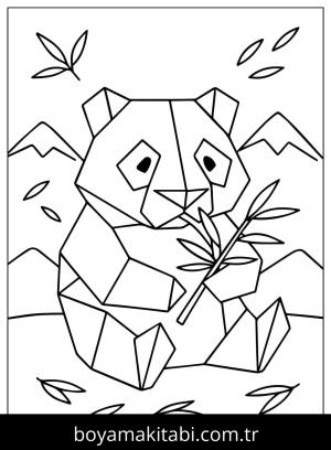 Origami boyama sayfası,  coloring page, , Origami Panda