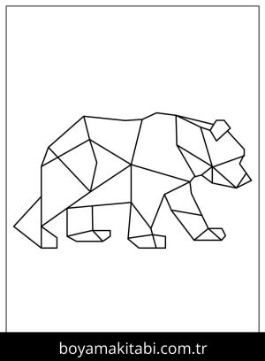 Origami boyama sayfası,  coloring page, , Origami Polar Bear