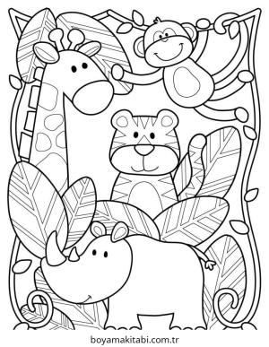 Orman Hayvanları boyama sayfası – boyama etkinliği, çocuk aktivitesi