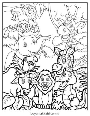 Orman Hayvanları boyama sayfası – boyama etkinliği, çocuk aktivitesi