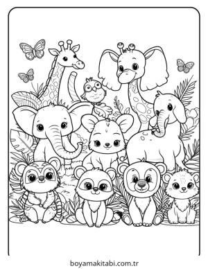 Orman Hayvanları boyama sayfası – okul öncesi, evde etkinlik