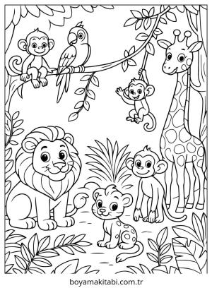 Orman Hayvanları boyama sayfası – yaratıcılığı geliştirir, keyifli zaman