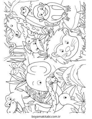 Orman Hayvanları boyama sayfası – kolay boyama, eğitici aktivite