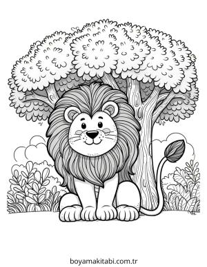 Orman Hayvanları boyama sayfası – çocuklar için, çizgi film temalı