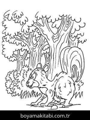 Orman boyama sayfası – keyifli zaman, renkli çizimler