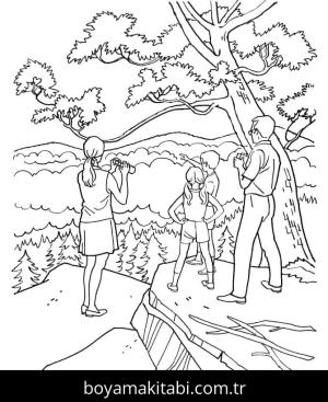 Orman boyama sayfası – boyama çalışması, yaratıcılığı geliştirir