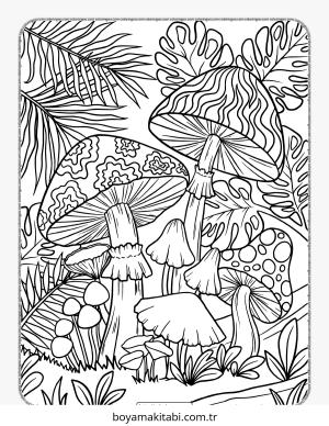 Orman boyama sayfası – PDF indir, sevimli karakter