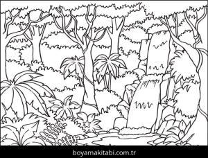 Orman boyama sayfası – boyama etkinliği, çocuk aktivitesi