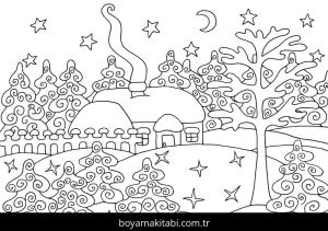 Orman boyama sayfası – eğitici aktivite, yaratıcılık