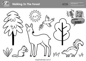 Orman boyama sayfası – eğitici aktivite, yaratıcılık