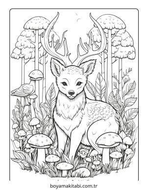 Orman boyama sayfası – evde etkinlik, ücretsiz yazdır