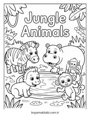 Orman boyama sayfası – sevimli karakter, sanatsal çalışma