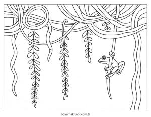 Orman boyama sayfası – eğlenceli etkinlik, el becerilerini geliştirir