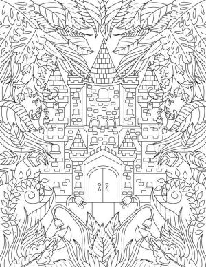 Orman boyama sayfası,  coloring page, ormandaki̇ kale, 