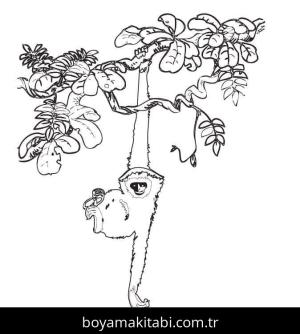 Orman boyama sayfası – okul öncesi, evde etkinlik