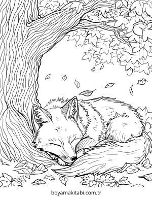 Orman boyama sayfası – keyifli zaman, renkli çizimler