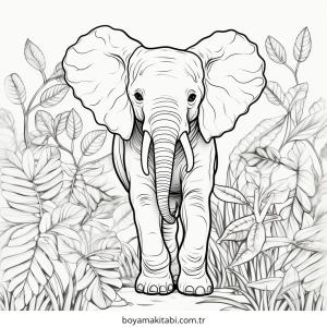 Orman boyama sayfası – basit çizim, kolay boyama