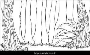 Orman boyama sayfası – yaratıcılığı geliştirir, keyifli zaman