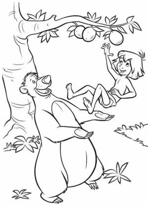 Ormanın Kitabı boyama sayfası,  coloring page, Ormanın Ücretsiz Yazdırılabilir Kitabı Resim, 