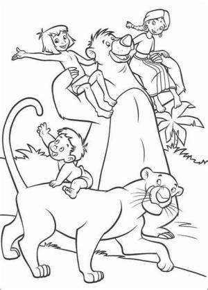 Ormanın Kitabı boyama sayfası,  coloring page, Jungle Image Outline’ın Kitabını Yazdır, 