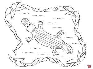 Ornitorenk boyama sayfası, Platypus coloring page, , platypus platypus aboriginal art 