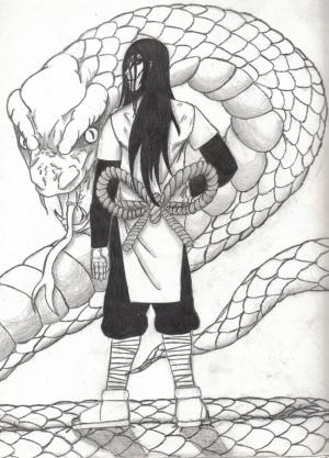 Orochimaru boyama sayfası,  coloring page, Yılandaki Orochimaru, 