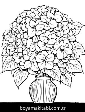 Ortanca Çiçekleri boyama sayfası,  coloring page, , 