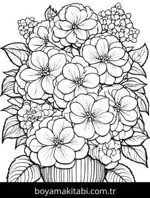 Ortanca Çiçekleri boyama sayfası,  coloring page, , 