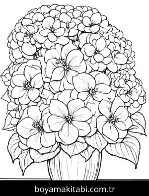 Ortanca Çiçekleri boyama sayfası,  coloring page, , 