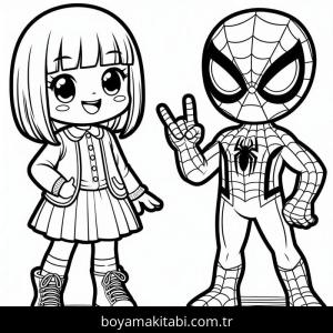 Örümcek Adam boyama sayfası – çizgi film temalı, basit çizim