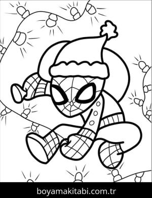 Örümcek Adam boyama sayfası – basit çizim, kolay boyama