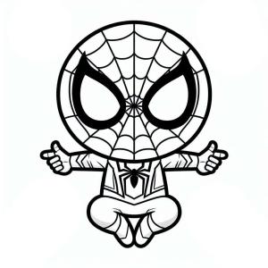 Örümcek Adam boyama sayfası, Spiderman coloring page, Örümcek Adam’ı sevimli çiz, 